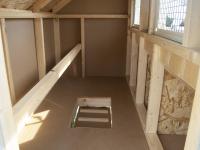 4x6 Mini Chicken Condo Interior with Roost, Nesting Boxes, and Ramp to Bottom Area